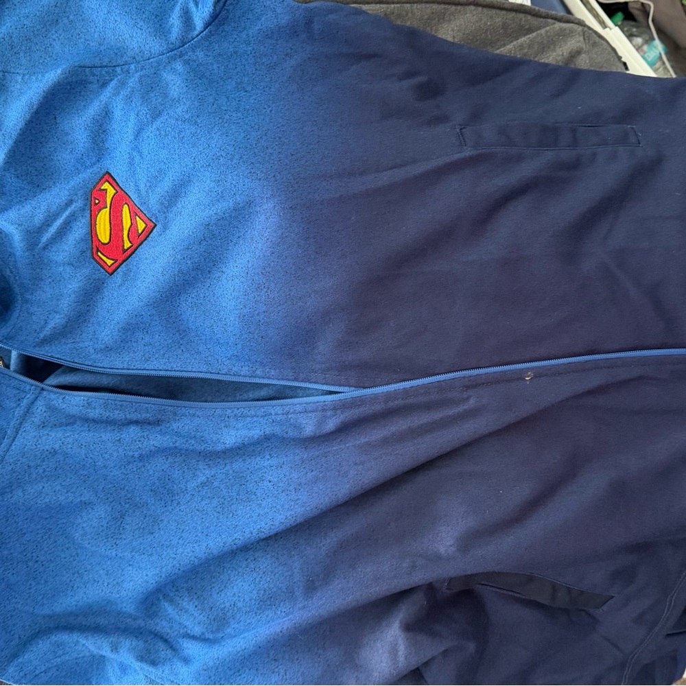Superman Blue Zip Up Sweater
